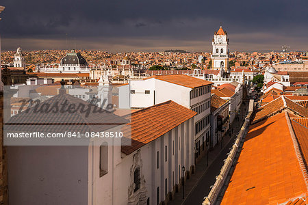 Historic City of Sucre seen from Iglesia Nuestra Senora de La Merced (Church of Our Lady of Mercy), UNESCO World Heritage Site, Bolivia, South America