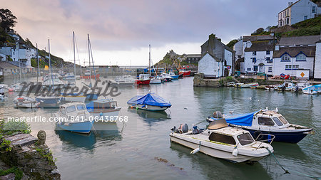 Boats in Polperro harbour, Cornwall, England, United Kingdom, Europe Boats in Polperro harbour, Cornwall, England, United Kingdom, Europe