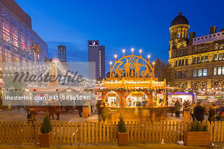 Christmas Market on Exchange Square, Manchester, England, United Kingdom, Europe