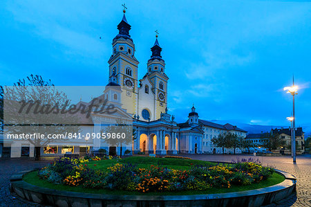Night view of the Cathedral of Brixen (Bressanone), province of Bolzano, South Tyrol, Italy, Europe