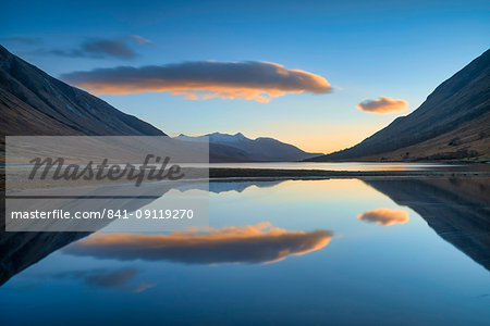 Sunset over Loch Etive, Argyll and Bute, Scotland, United Kingdom, Europe