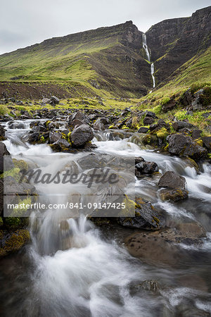 Waterfall en route to Westfjords, north west Iceland, Polar Regions
