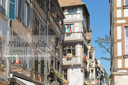 Half-timber houses, Old town, UNESCO World Heritage Site, Strasbourg, Alsace, France, Europe