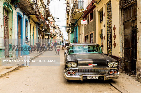 A typical street scene in Havana, Cuba, West Indies, Central America