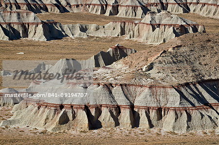 Badlands with red layers, Hopi Reservation, Arizona, United States of America, North America