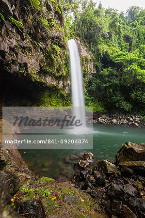 Motion blur image of a waterfall on Taveuni Island, Republic of Fiji, South Pacific Islands, Pacific