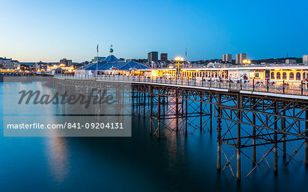 Brighton Palace Pier at night, East Sussex, England, United Kingdom, Europe