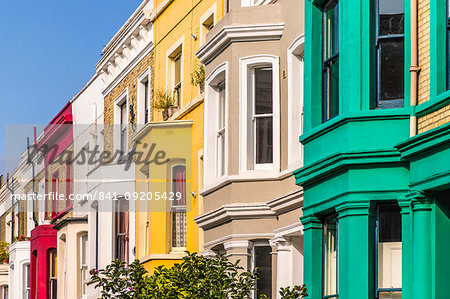 Colourful houses in Notting Hill, London, England, United Kingdom, Europe