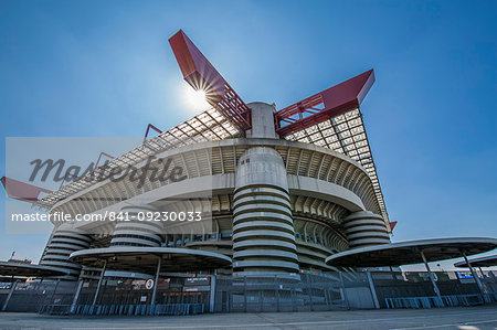 View of San Siro Stadium on a sunny day, Milan, Lombardy, Italy, Europe