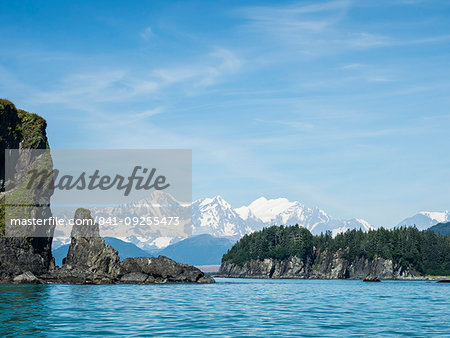 The Fairweather Range as seen from Fern Harbour, Glacier Bay National Park, Southeast Alaska, United States of America