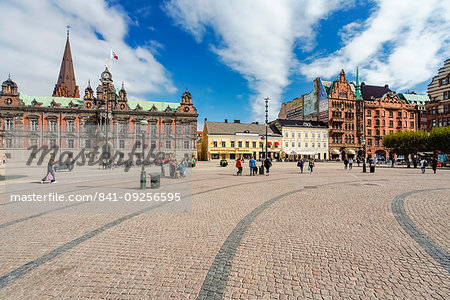 Stortorget, large plaza with the town hall, Malmo, Skane county, Sweden, Europe