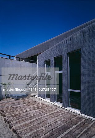 Casa Muntaner, Igualada, Exterior with staircase. Architect: Xavier Claramunt