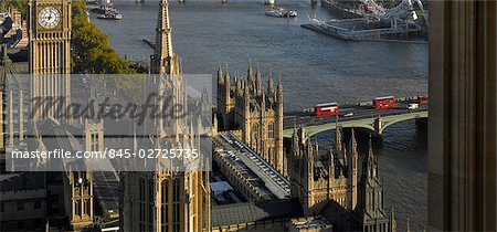 Westminster bridge from Victoria Tower, Houses of Parliament, London.