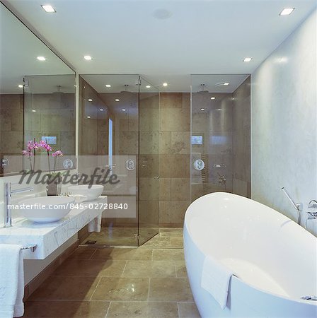 G Hotel, Galway, Ireland - Bathroom. Designer, Philip Treacey. Douglas Wallace Architects. Interiors: Stephen Treacey.