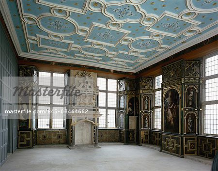 Bolsover Castle. The Star Chamber Before matting laid.