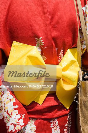 A furisode kimono, worn by an unmarried woman in Kyoto, Japan
