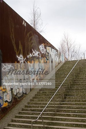 Urban steps with handrail, Berlin.