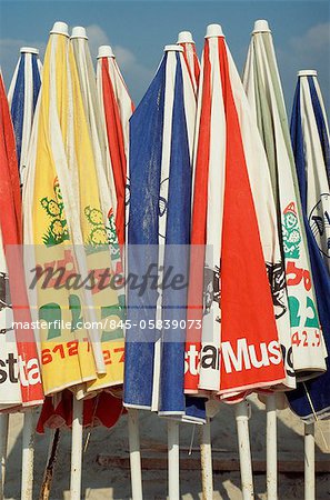 Parasols on the beach, Israel.