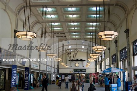 Cardiff Central Station, the busiest railway station in Wales, current building dating from 1932 when it housed the Great Western Railway, Cardiff, Wales