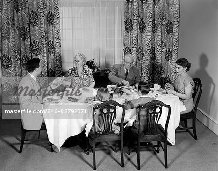 family dinner table vintage