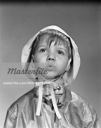 1950s PORTRAIT BOY RAIN HAT COAT SLICKER