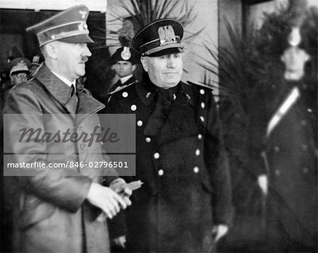 MAY 1939 ADOLPH HITLER AND BENITO MUSSOLINI DURING HITLER'S VISIT TO ITALY