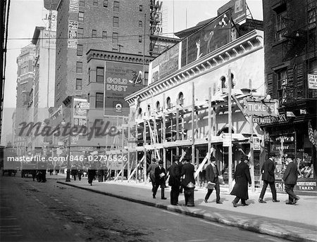 NEW YORK CITY HAYMARKET THEATER BECOMES MOVIE HOUSE END OF THE TENDERLOIN 6TH AVENUE AND 30TH STREET CIRCA 1915 1916