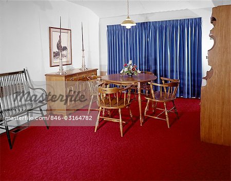 1960s DINING ROOM AMERICAN COLONIAL STYLE FURNITURE