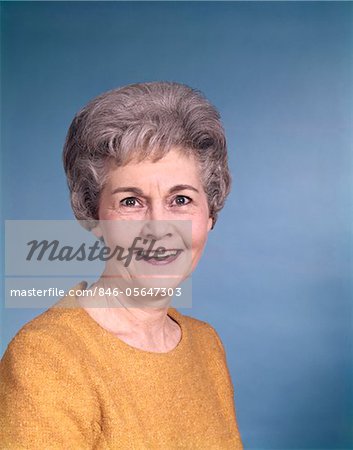 1950s - 1960s PORTRAIT SENIOR MATURE WOMAN SMILING GRAY HAIR