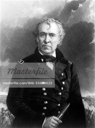 1800s PORTRAIT ZACHARY TAYLOR IN MILITARY UNIFORM 12th AMERICAN PRESIDENT
