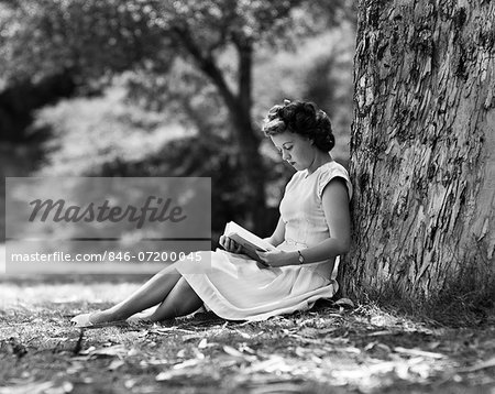 girl reading book vintage