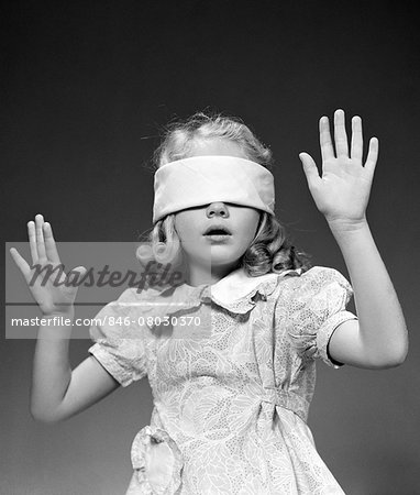 Woman in blindfold, Stock image