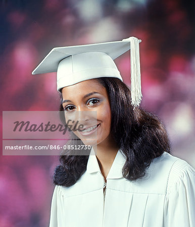 African American Girl - Graduation Greeting Card – Black Stationery