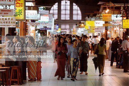 Myanmar Burma Yangon Rangoon Shoppers Strolling In Bogyoke