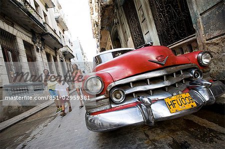 Passing old American yank tank car,Havana,Cuba