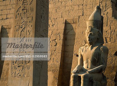 Obelisk and colossus of Ramses 2nd,Luxor Temple,Luxor,Egypt