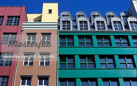 Colourful office buildings,Zimmer Strasse,Berlin,Germany