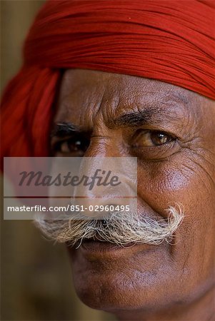 A palace guard in the City Palace,Jaipur,Rajasthan,India