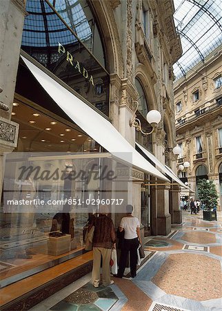 People looking in windows of shop,Milan,Italy