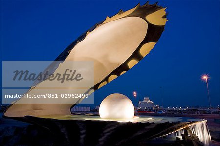 Doha bay waterfront oyster pearl sculpture in Qatar,Qatar