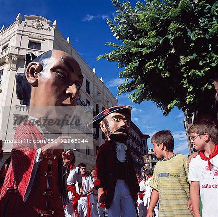 Procession of giants and giant heads,Pamplona,Spain