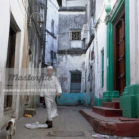 Muslim boy in street,Stone Town,Zanzibar Island. Tanzania
