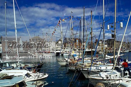 Boats in the harbour,Weymouth Beach,Dorset,UK