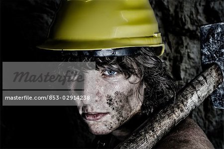 Young man with helmet