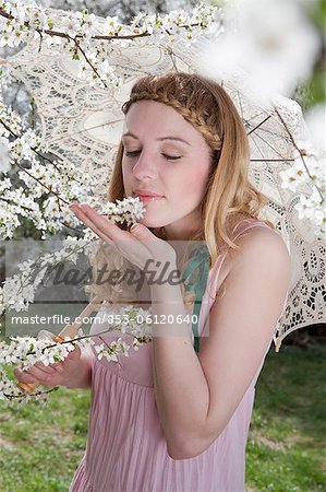 Blond woman smiling in camera