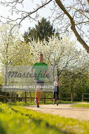 Young couple jogging