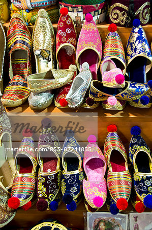 Traditional shoes at the Grand Bazaar in Istanbul, Turkey