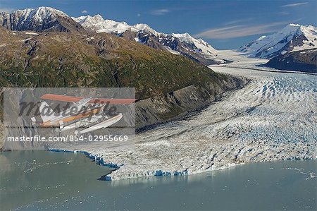Turbo Beaver flightseeing over Colony Glacier during Summer in Southcentral Alaska
