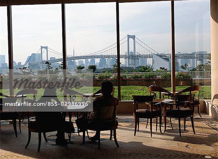 Rainbow Bridge from Odaiba, Daiba Rainbow Bridge from Odaiba, Daiba