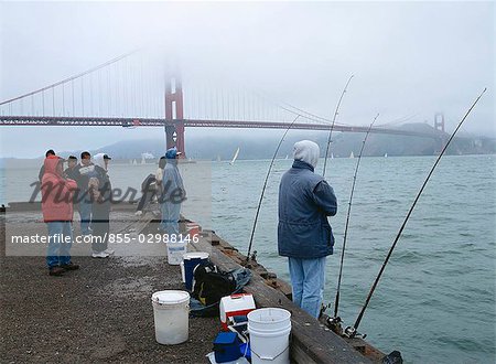 People fishing at Fort Point, Golden Gate Bridge, San Francisco - Stock  Photo - Masterfile - Rights-Managed, Artist: Oriental Touch, Code:  855-02988146